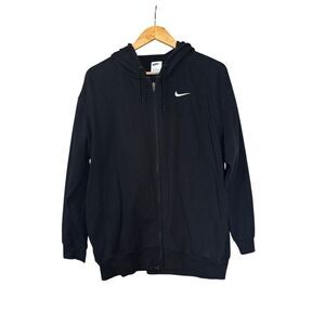 Nike Oversized Full-Zip Hoodie Jacket Black women’s Medium pockets oversized